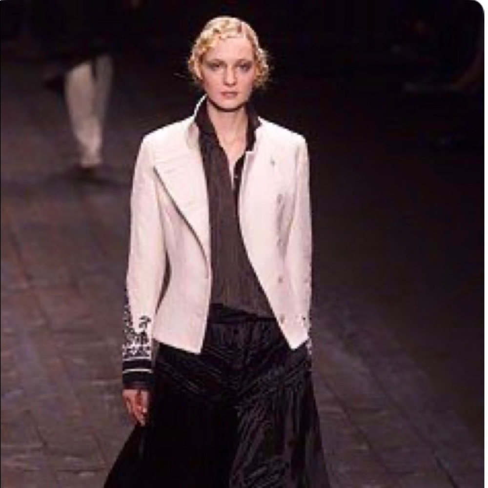 Runway Dries Van Noten White Embroider Jacket